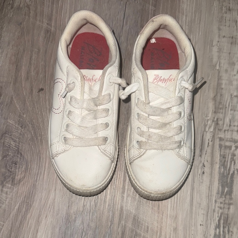 Blowfish White Sneakers with Perforated Design and Rubber Sole